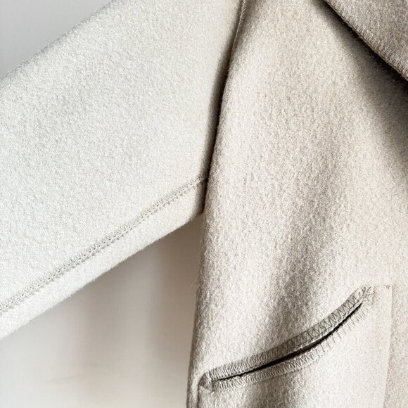 Vintage Linda Lundstrom La Parka Light Grey Classic Wool Short Parka M/L - Picture 9 of 10